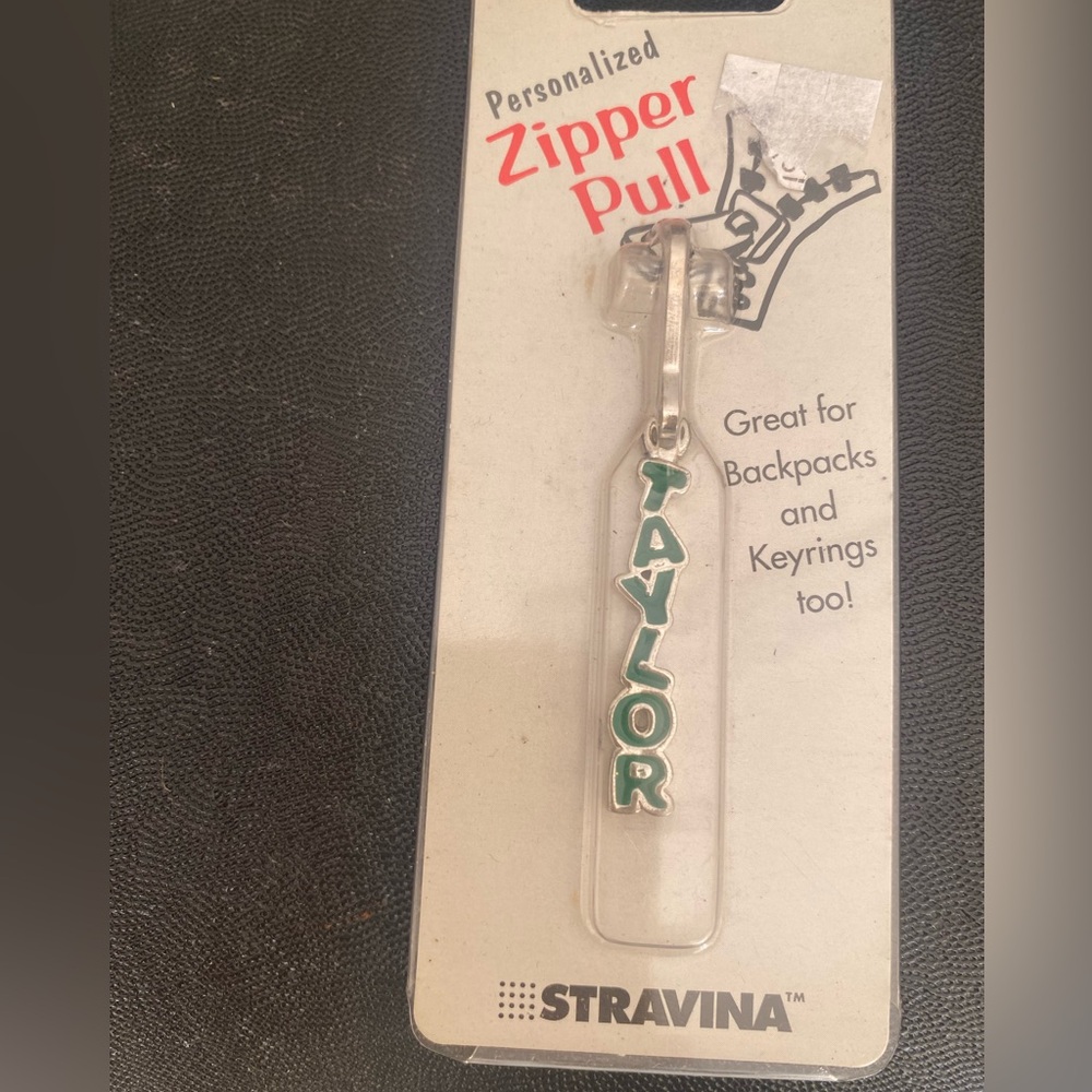 Zipper Pull With The Name TAYLOR.  New In Package. For Coats Or Bags